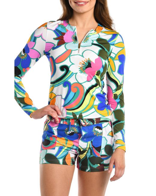 La Blanca Suncatcher Long Sleeve Rashguard in Blue Lyst