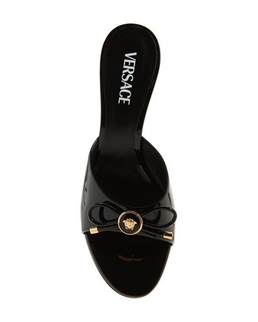 Versace Black Opera Bow Slide Sandal