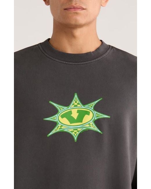 Vans Black Star Checker Fleece Crewneck Sweatshirt for men