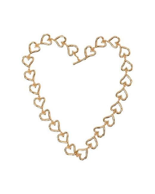 Maje Metallic Plated Heart Necklace