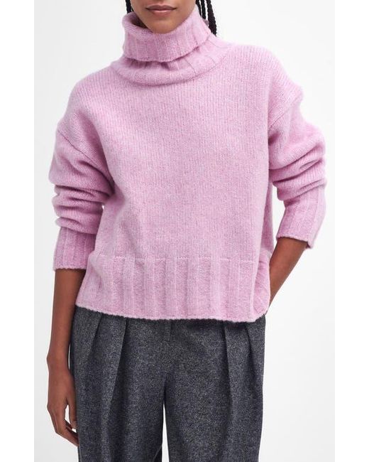 Barbour Pink Anita Wool Blend Turtleneck Sweater