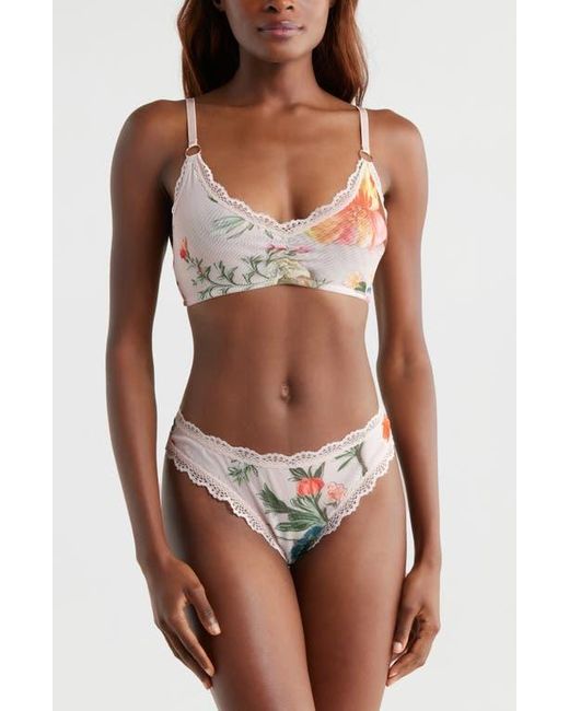 Kilo Brava Brown Lace Trim High Leg Thong