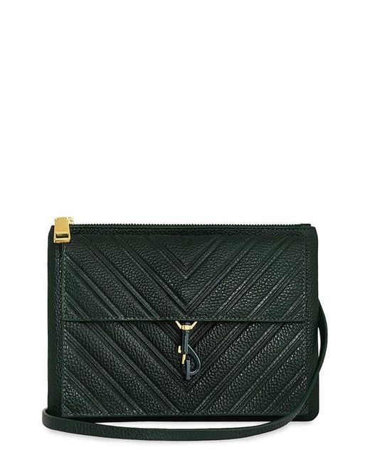 Rebecca Minkoff Green Edie Chevron Embossed Leather Top Zip Crossbody Bag
