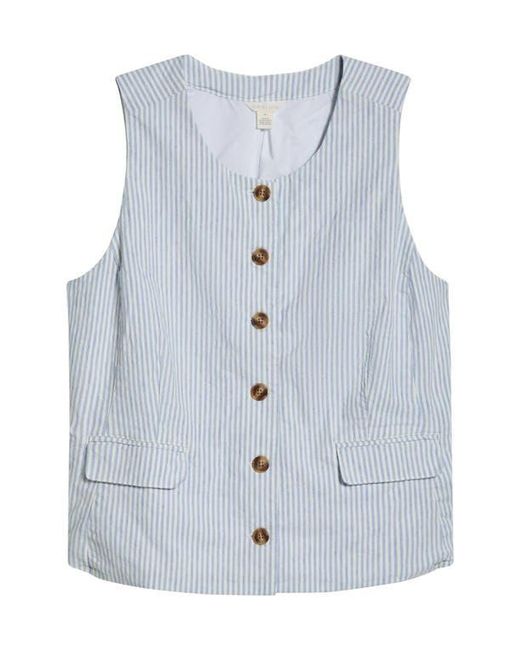 Caslon Blue Front Button Vest