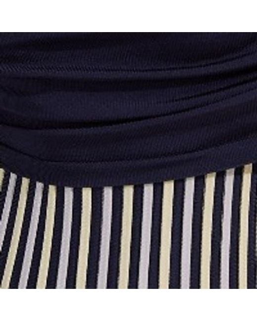 Karen Millen Blue Striped Bardot Knitted Maxi Dress