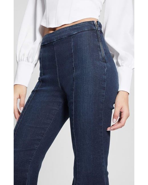 Guess Sofia 1981 Frayed Ankle Flare Jeans in Blue Lyst