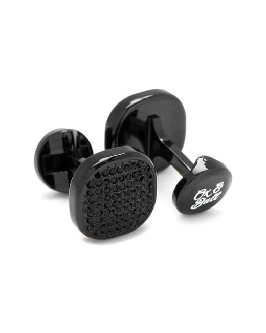 Cufflinks Inc. Black Pavé Crystal Cuff Links for men