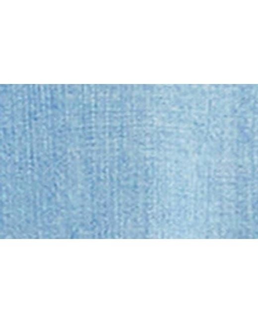 BILLY T Blue Floral Embroidery Cotton Blend Poet Top