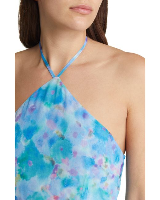 French Connection Blue Gretha Floral Halter Dress