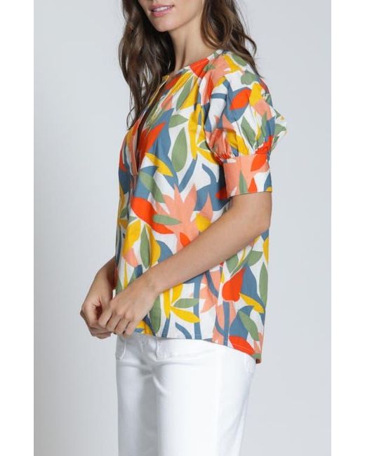 Apny Multicolor Split Neck Top