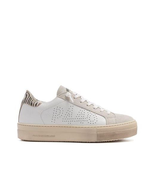 P448 White Thea Platform Sneaker