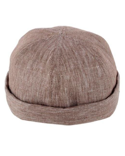 Wigéns Brown Denim Linen Docker Cap for men