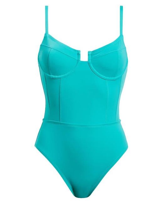 Solid & Striped Green Veronica Underwire One-Piece Swimsuit