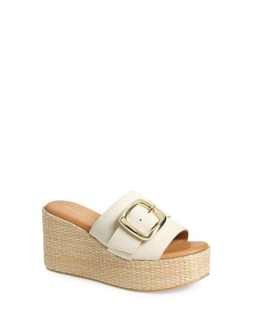Chocolat Blu Metallic Jana Platform Wedge Slide Sandal