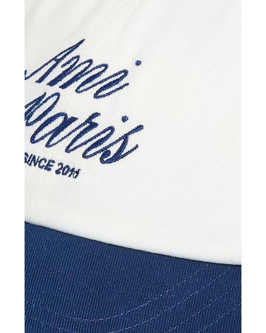 AMI Blue Bicolor Logo Embroidered Adjustable Baseball Cap for men
