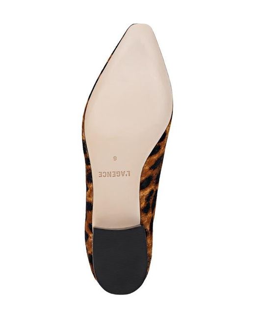 L'Agence Black Suzanne Genuine Calf Hair Pointed Toe Flat