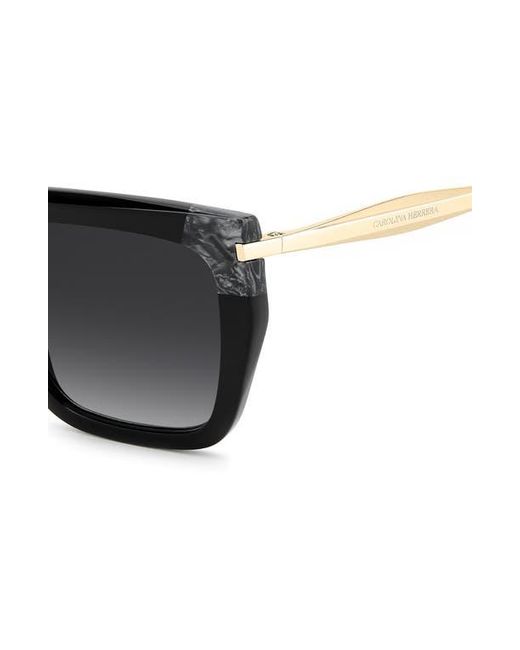 Carolina Herrera Black 55Mm Rectangular Sunglasses