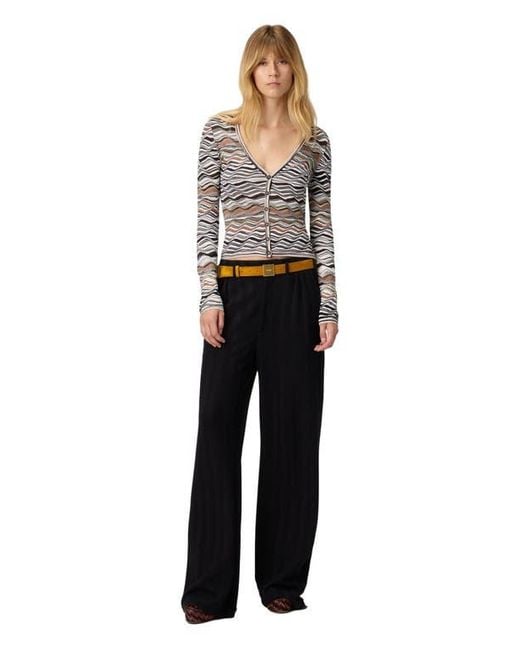 Missoni White Buttoned Cardigan With Wave Pattern
