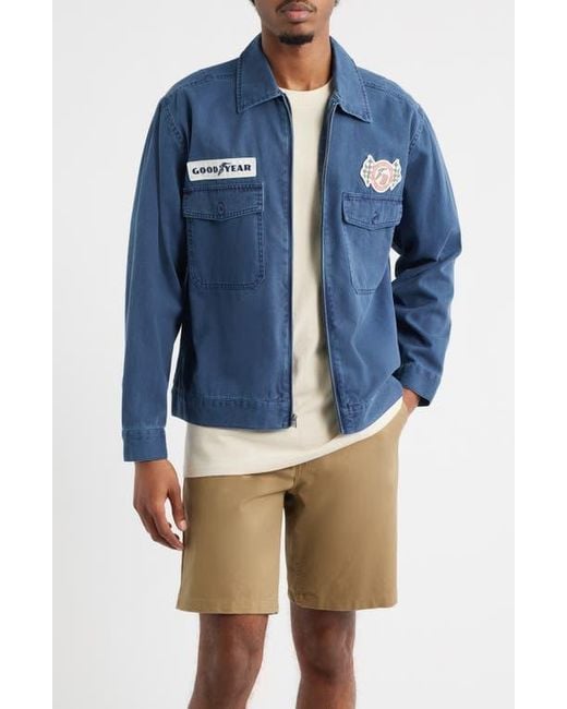 Brixton X Goodyear Patch Jacket in Blue for Men | Lyst
