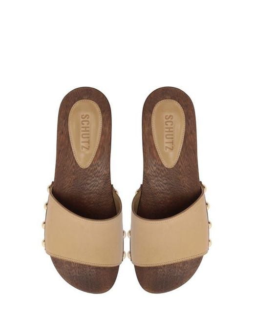 SCHUTZ SHOES Brown Shayla Slide Sandal