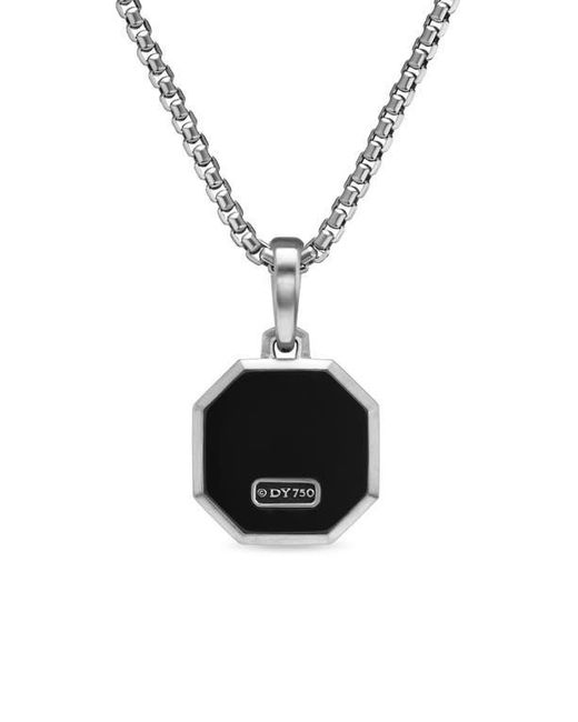 David Yurman Black Faceted Stone Amulet for men