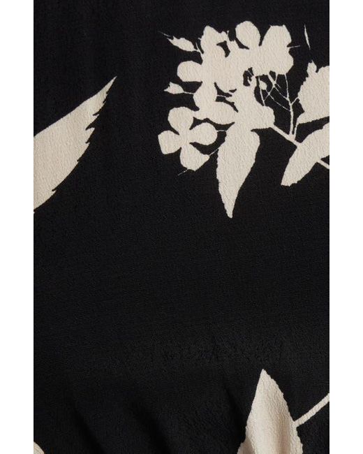 Lipsy Black Floral Print Long Sleeve Minidress