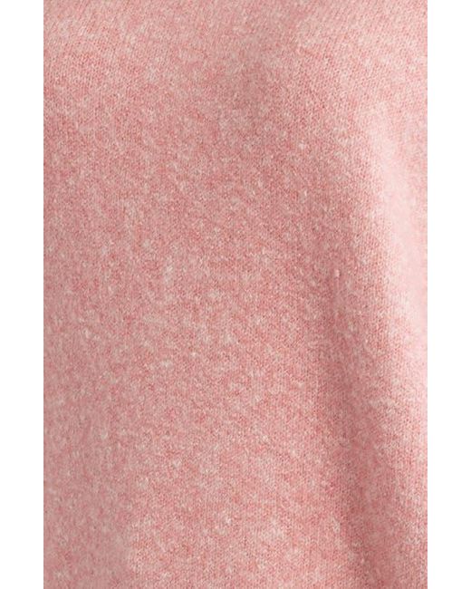 Treasure & Bond Red Rib Detail Mock Neck Sweater