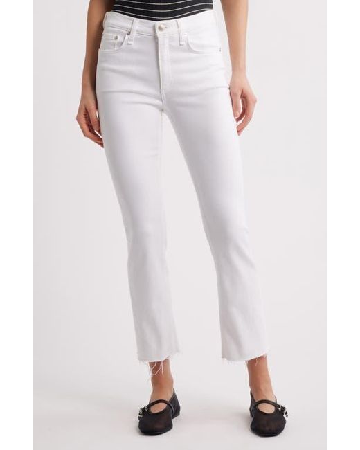 Rag & Bone White Flexi Peyton Raw Hem Ankle Bootcut Jeans