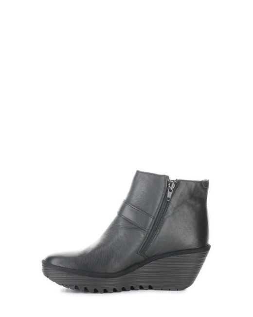 Fly London Gray Yort Wedge Bootie