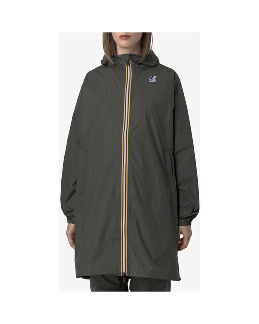 K-Way Gray Le Vrai 4.0 Eiffel East Water Repellent Raincoat