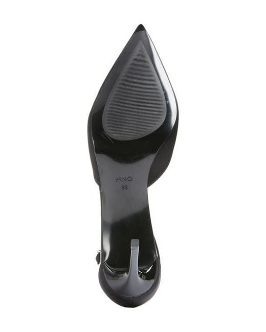 Mango Black Satin Court Pump