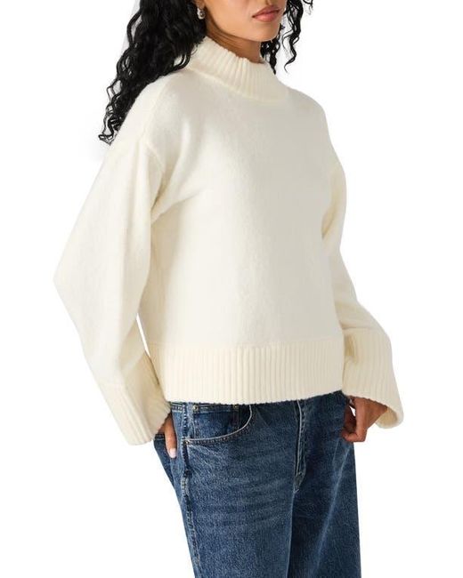 Steve Madden White Ivi Mock Neck Sweater