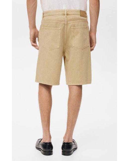 Mango Natural Relaxed Fit Denim Bermuda Shorts for men