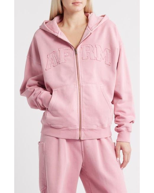 AFRM Pink Cameron Cotton Zip Hoodie