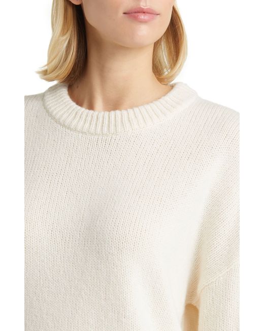 Nordstrom White Oversize Wool & Cashmere Sweater