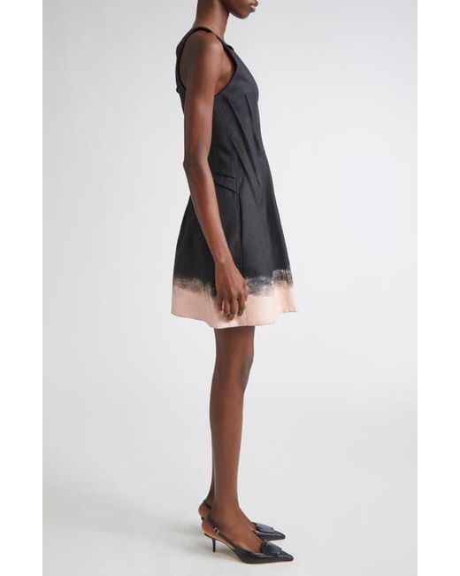 Jason Wu Black Painted Hem Glen Plaid Wool Minidress
