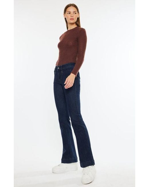 Kancan Blue Star Mid Rise Bootcut Jeans