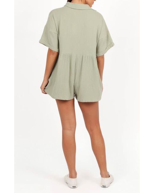 Petal & Pup Green Winny Crinkle Cotton Romper