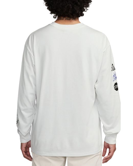 Nike Gray Dri-fit Acg Oversize Long Sleeve Graphic T-shirt for men