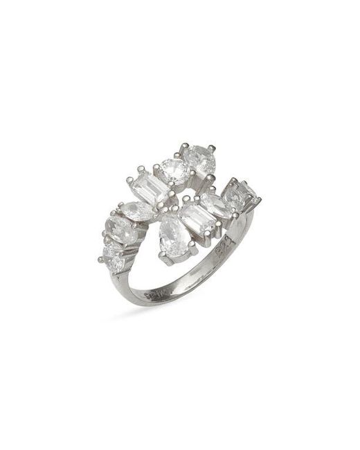 SHYMI White Multicut Cubic Zirconia Bypass Ring