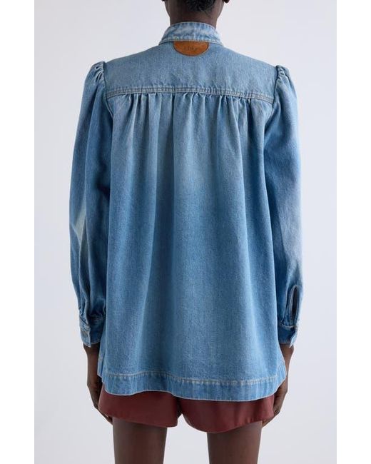 Chloé Blue Puff Sleeve Denim Jacket