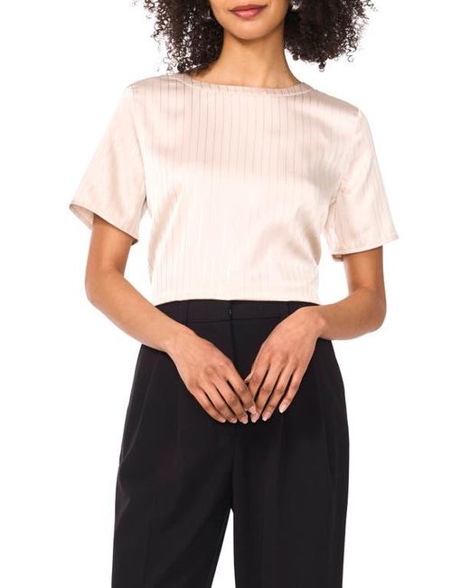 Vince Camuto Black Metallic Stripe Satin Top