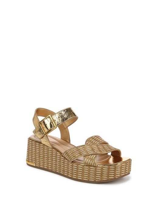 Sarto Metallic Tilly Ankle Strap Platform Wedge Sandal