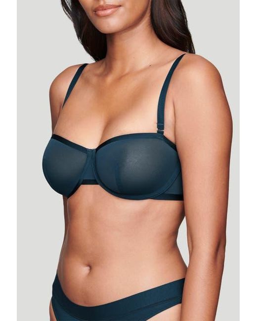 CUUP Blue The Balconette Mesh Underwire Bra