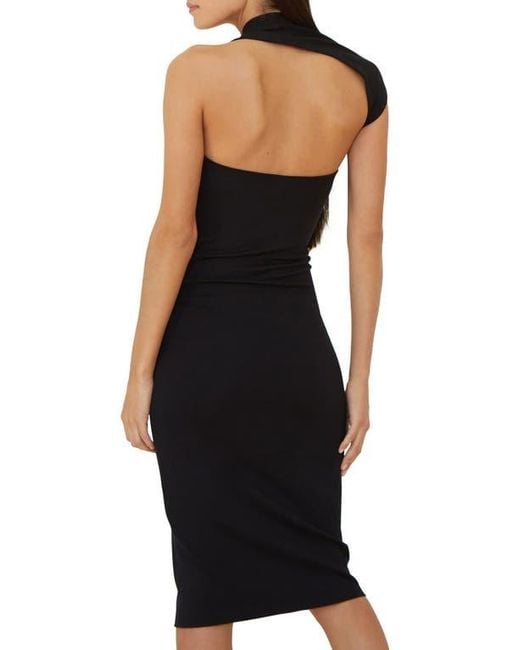 MARCELLA Manhattan Ponte Knit Midi Dress in Black | Lyst