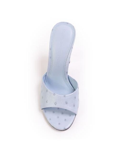 Black Suede Studio White Lila 95 Ostrich Mule