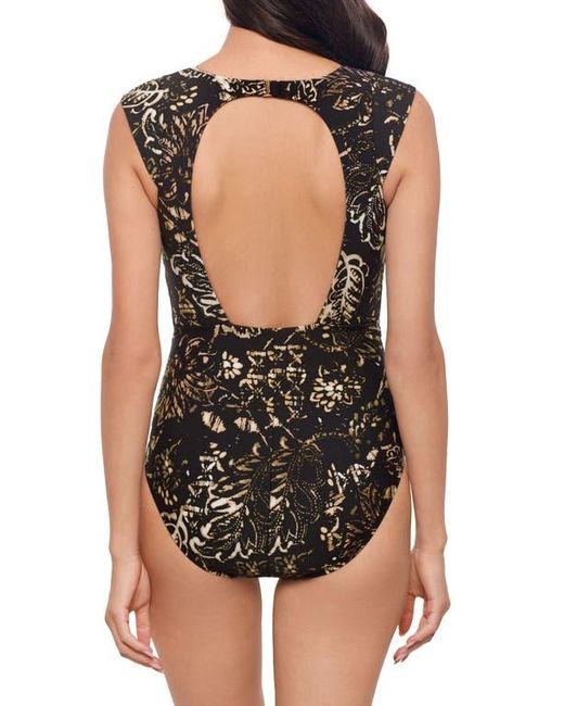 Magicsuitr Black Balinese Dash Open Back One-Piece Swimsuit