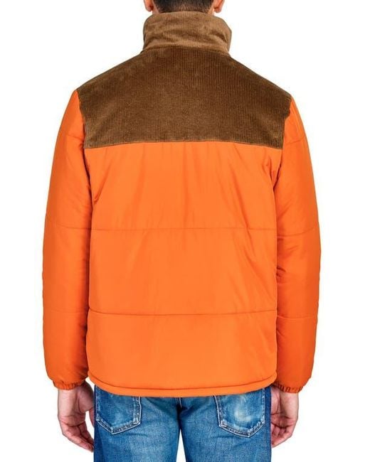 Con.struct Orange Solid Puffer Jacket for men