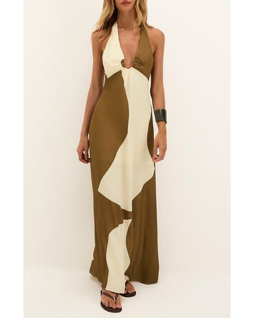 sachin and babi light blue dress Maxi Halter Sundress Coverup in Jungle Dweller Print – Subtle Luxury main image 0