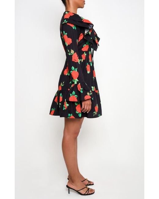 The Lulo Project Black Wings Of The West Floral Long Sleeve Stretch Cotton Dress